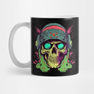 Cyberpunk Sci-Fi Skull with Helmet Mug